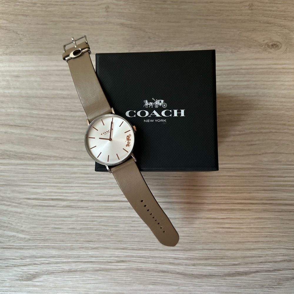 Coach Genuine Leather Strap Watch